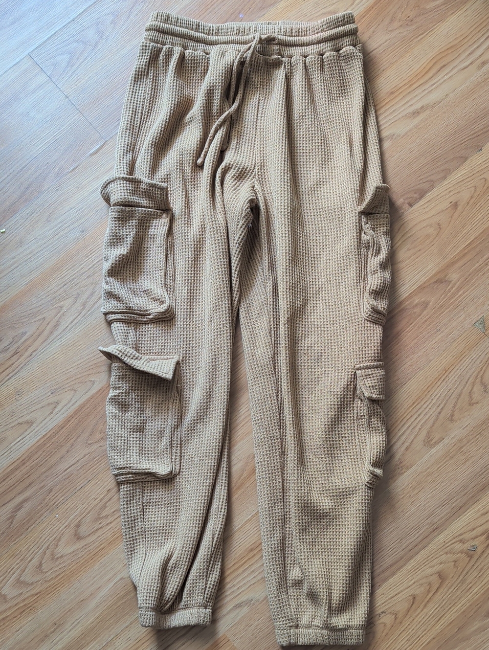 Forever 21 Waffle Knit Cargo Pants in Tan